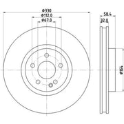 DON 2 x Front Brake Discs PCD22741