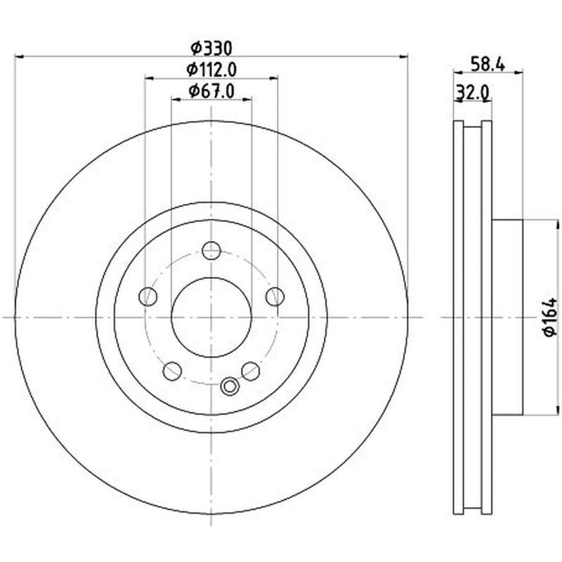 DON 2 x Front Brake Discs PCD22741