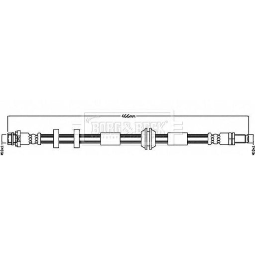 Borg & Beck Brake Hydraulic Hose Line Front Left BBH8479