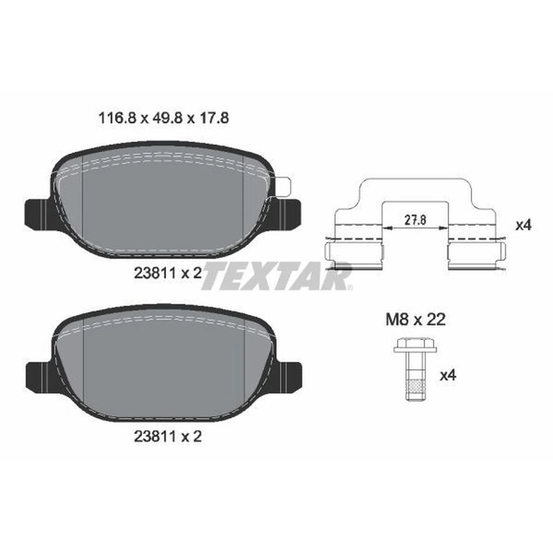 Textar Rear Brake Pad Set 2381103