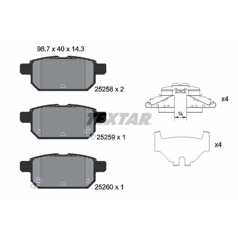 Textar Rear Brake Pad Set 2525801
