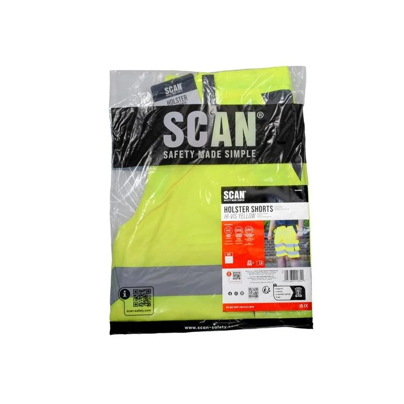 Scan Hi-Vis Holster Shorts Yellow - W39-41in - SCAHVHSXXL