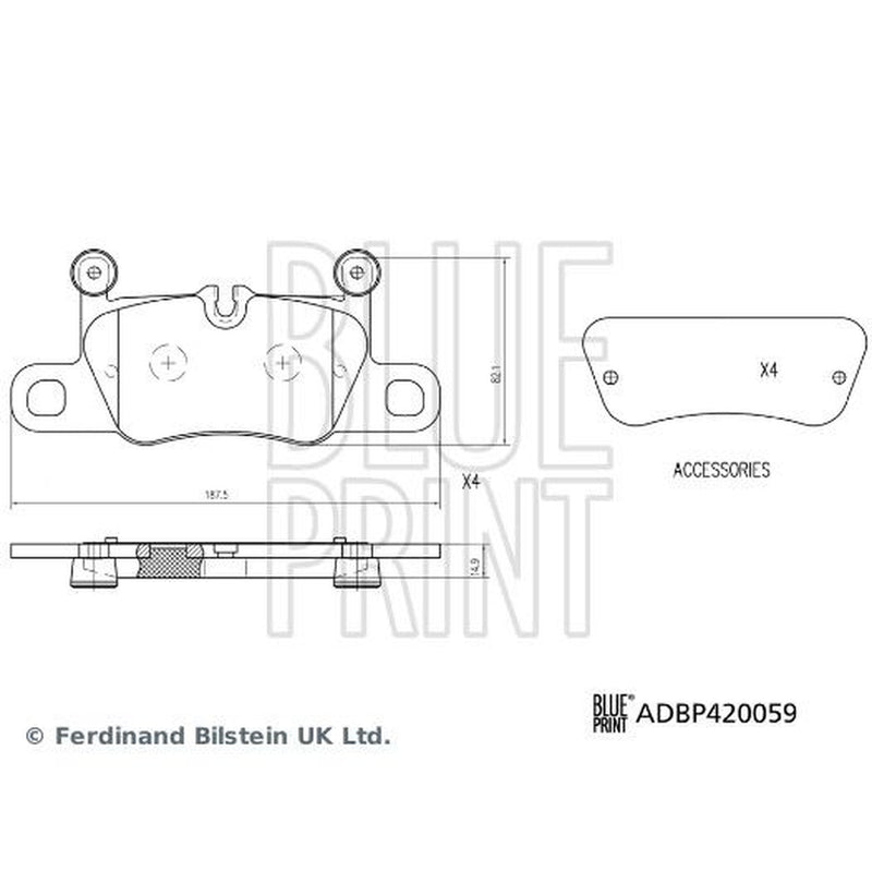 Blue Print Rear Brake Pad Set ADBP420059