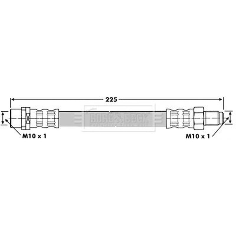 Borg & Beck Brake Hydraulic Hose Line Rear Left BBH6635