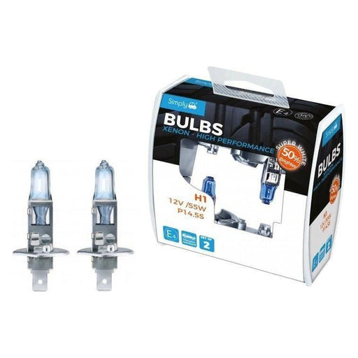 2x H1 Car Headlamp Upgrade Bulb 50% Brighter Headlight Simply  - Town Parts