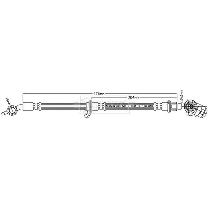 Borg & Beck Brake Hydraulic Hose Line Rear Right BBH7971