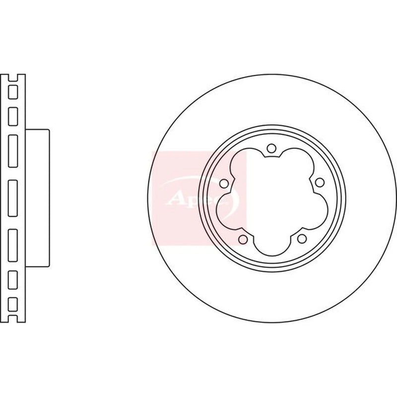 Apec 2 x Vented Front Brake Discs DSK2975
