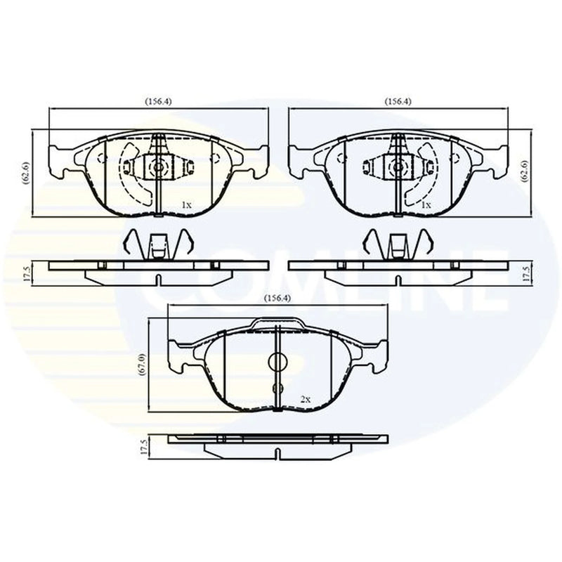 Comline 4 x Front Brake Pad Set CBP01150