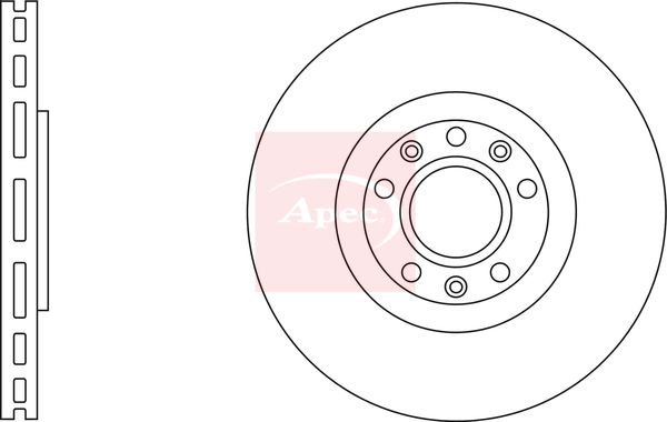 Apec 2 x Brake Disc Set Vented