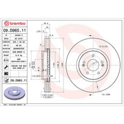 Brembo 2 x Internally Vented Front Brake Discs 09.D965.11