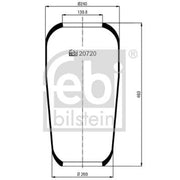 Febi Air Suspension Bellow 240mm Rear 20720