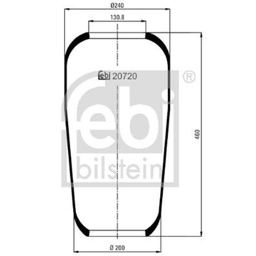 Febi Air Suspension Bellow 240mm Rear 20720