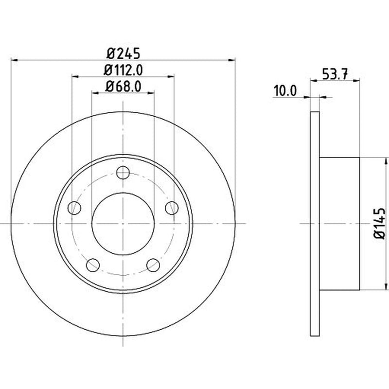 DON 2 x Solid Rear Brake Discs PCD13742