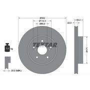 Textar 2 x Externally Vented Front Brake Discs 92180403