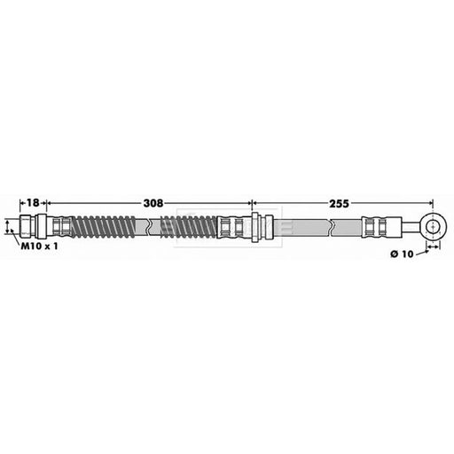 Borg & Beck Brake Hydraulic Hose Line Front Left BBH7501