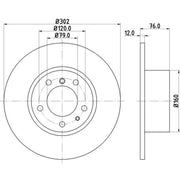 DON 2 x Solid Front Brake Discs PCD14732