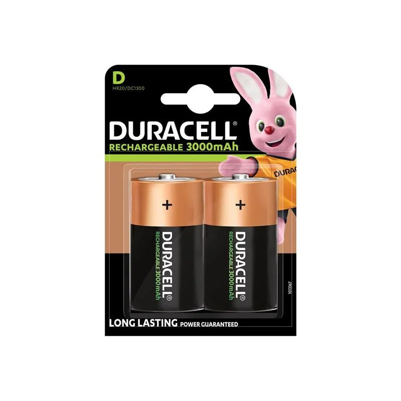 Duracell D Cell 3000Mah Rechargeable Batteries (Pack 2) - S3092