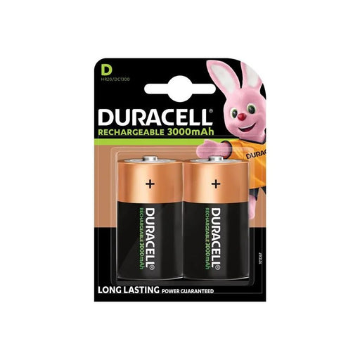 Duracell D Cell 3000Mah Rechargeable Batteries (Pack 2) - S3092