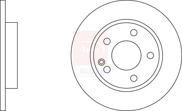 Apec 2 x Brake Disc Set Solid