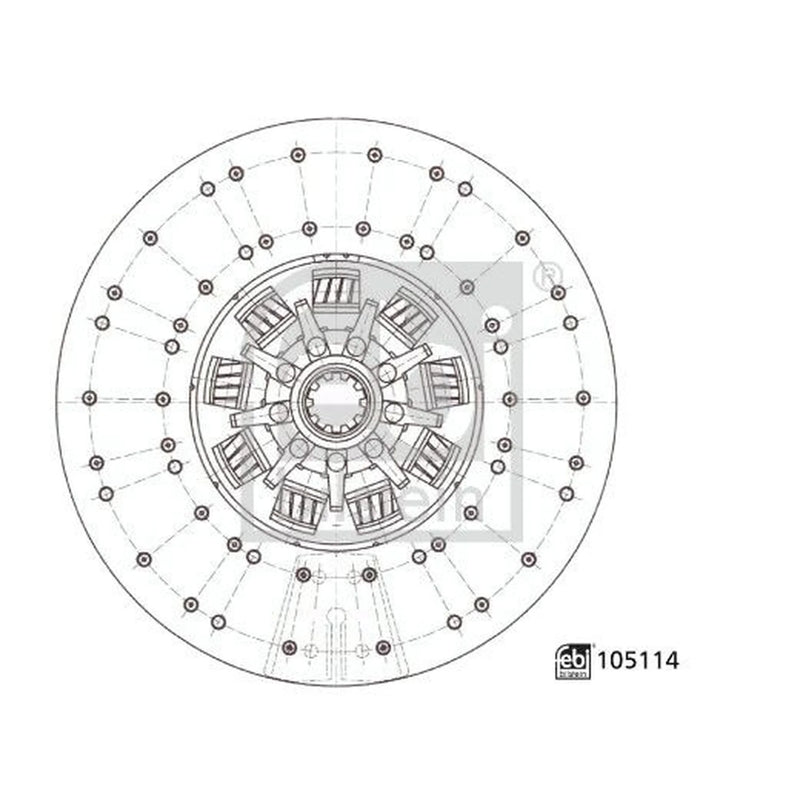 Febi Clutch Friction Disc Plate 362mm 10 Splines 105114