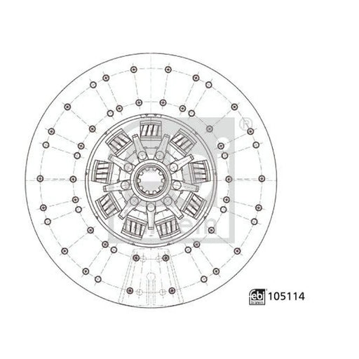 Febi Clutch Friction Disc Plate 362mm 10 Splines 105114