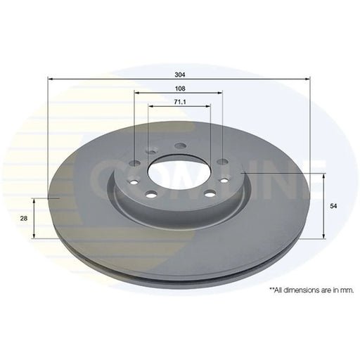 Comline 2 x Front Brake Discs ADC2848V