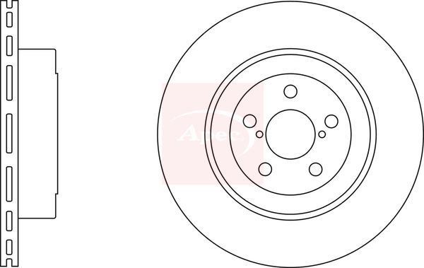 Apec 2 x Brake Disc Set Vented