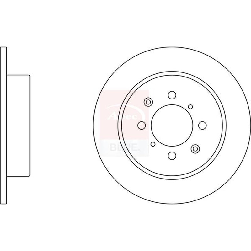 Apec 2 x Solid Rear Brake Discs SDK6038