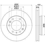 DON 2 x Internally Vented Front Brake Discs PCD20821