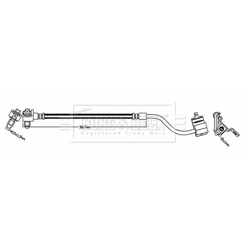 Borg & Beck Brake Hydraulic Hose Line Rear Left BBH8832