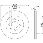 DON 2 x Internally Vented Front Brake Discs PCD21292