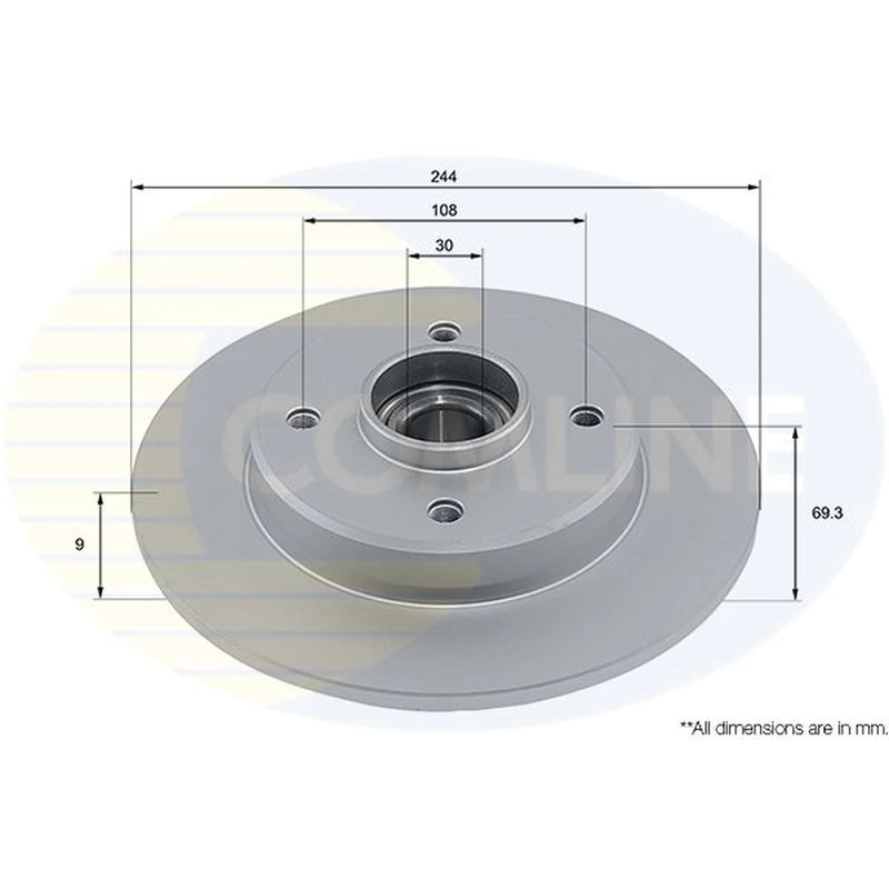 Comline 2 x Solid Rear Brake Discs ADC3037