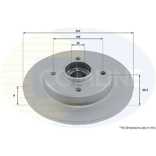 Comline 2 x Solid Rear Brake Discs ADC3037