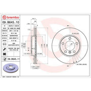 Brembo 2 x Internally Vented Front Brake Discs 09.B645.11