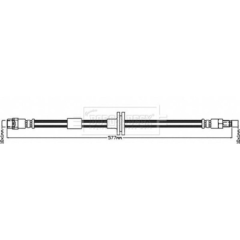 Borg & Beck Brake Hydraulic Hose Line Front Left BBH7992