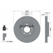 Textar 2 x Internally Vented Front Brake Discs 92270605