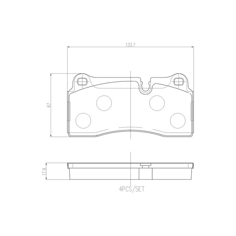Brembo 4 x Rear Brake Pad Set P06111