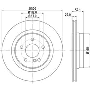 DON 2 x Internally Vented Rear Brake Discs PCD12442