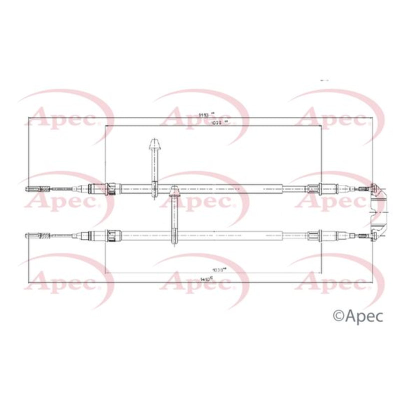 Apec Handbrake Cable Left Rear CAB1417