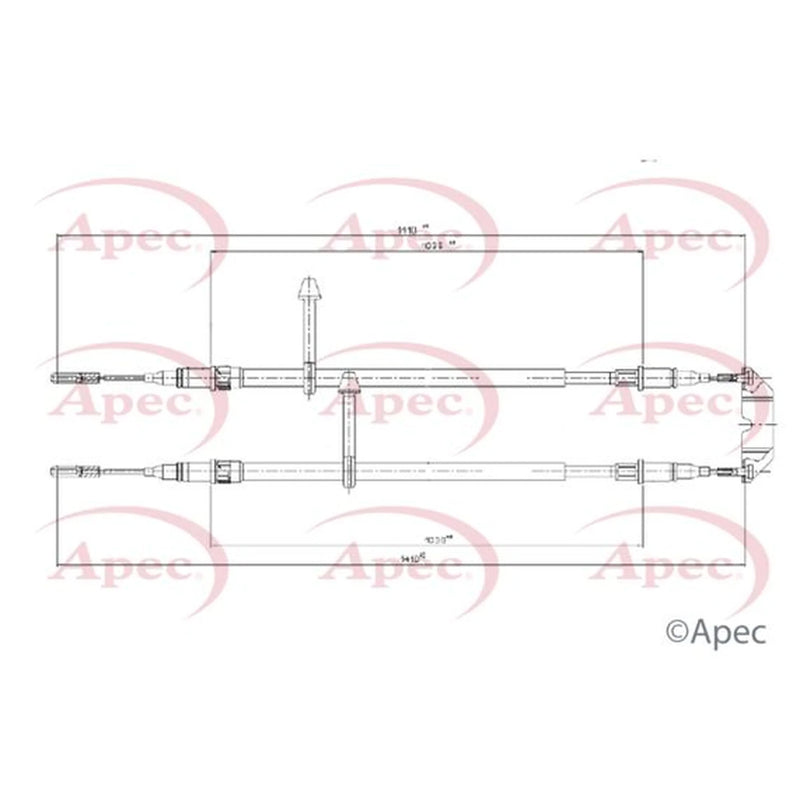 Apec Handbrake Cable Left Rear CAB1417