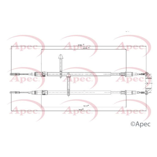 Apec Handbrake Cable Left Rear CAB1417
