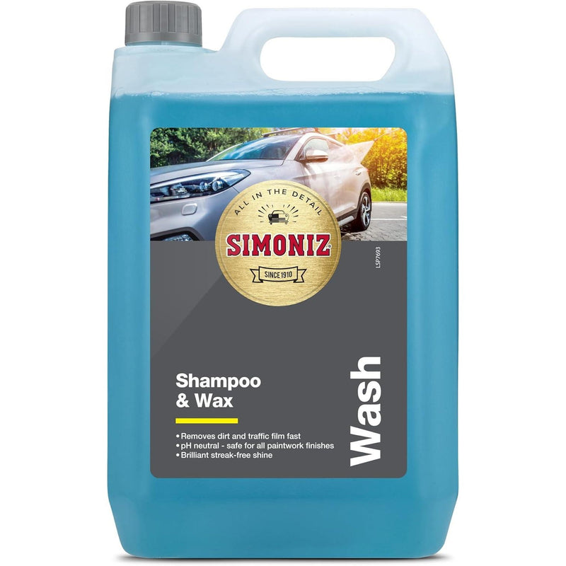 Simoniz Car Shampoo & Wax 5L pH Neutral Cleaner