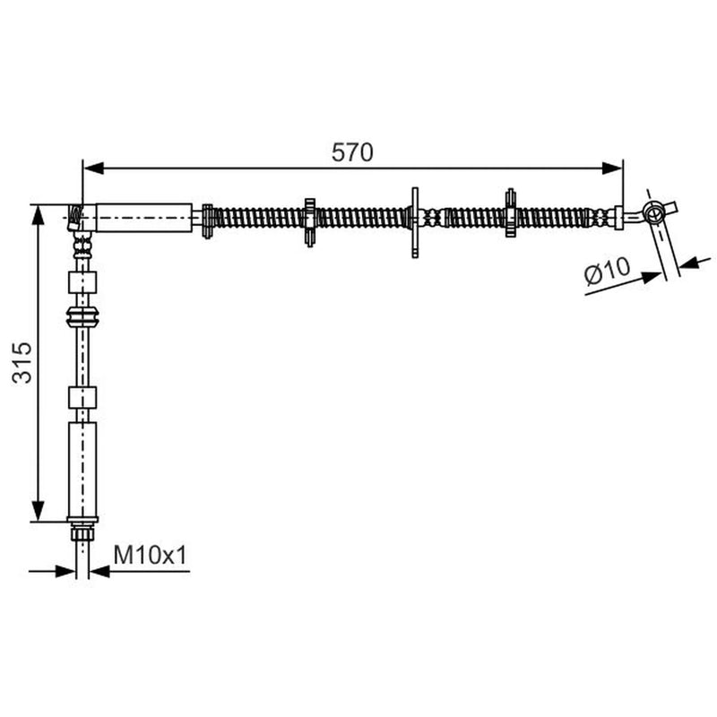 Bosch Brake Hydraulic Hose Line Front Left 1 987 481 A63