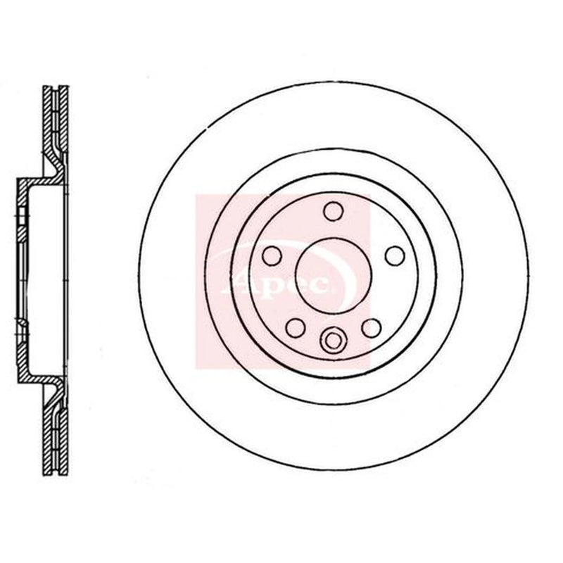 Apec 2 x Vented Front Brake Discs DSK3754