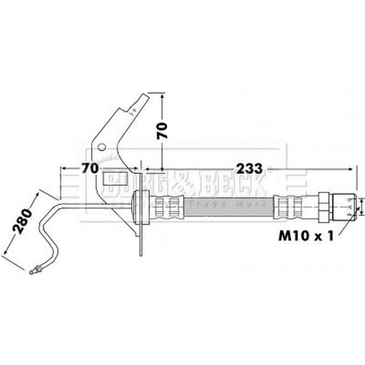 Borg & Beck Brake Hydraulic Hose Line Rear Left BBH7119