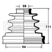 First Line Drive Shaft Bellow Kit Front Left FCB2877