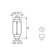 Bosch Number Plate Light Bulb SV8.5-8 12V 1 987 301 502