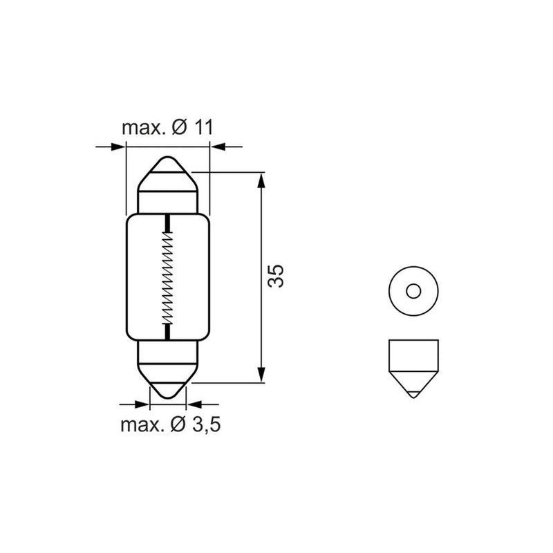 Bosch Number Plate Light Bulb SV8.5-8 12V 1 987 301 502