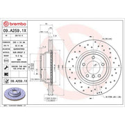 Brembo Xtra 2 x Perforated/Vented Front Brake Discs 09.A259.1X