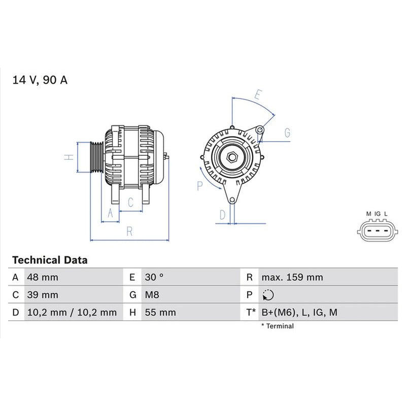 Bosch Car Alternator 12V 0 986 049 211
